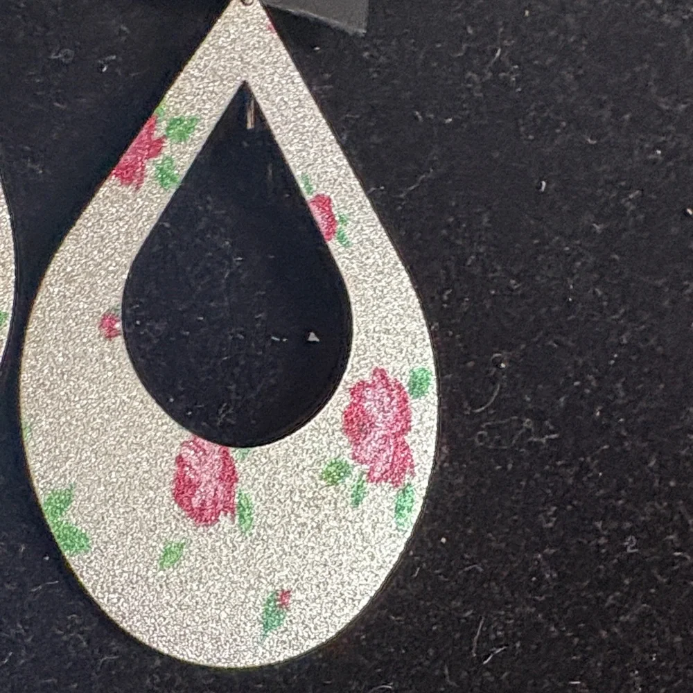 Floral and Butterfly Teardrop Earrings Set - Picture 5 of 5